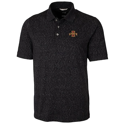 Polo Advantage Space Dye noir pour homme Cutter & Buck des Iowa State Cyclones, grandes tailles
