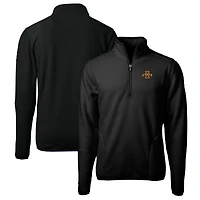 Men's Cutter & Buck Black Iowa State Cyclones Big Tall Cascade Eco Sherpa Fleece Quarter-Zip Jacket