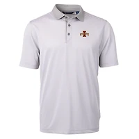 Polo recyclé à micro-rayures en piqué écologique pour homme, coupeur et buck, gris/blanc, Iowa State Cyclones, grandes tailles