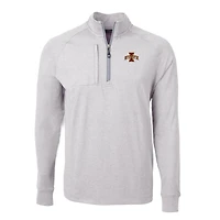Pull-over zippé en tricot écologique Adapt Big & Tall pour homme, gris chiné, des Cyclones de l'État l'Iowa, Cutter Buck