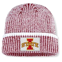 Bonnet en tricot à revers Fanatics Cardinal/White Iowa State Cyclones Haze pour homme