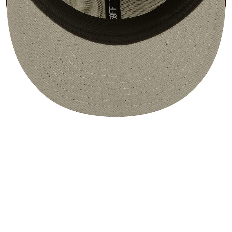 Men's New Era Heather Gray/Cardinal Iowa State Cyclones Patch 59FIFTY Fitted Hat