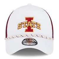 Casquette de camionneur réglable New Era blanc/Cardinal Iowa State Cyclones Court Sport Foam A-Frame 9FORTY