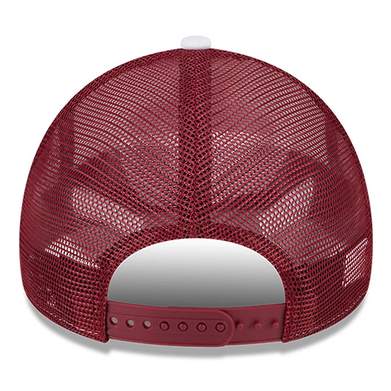 Men's New Era White/Cardinal Iowa State Cyclones Court Sport Foam A-Frame 9FORTY Adjustable Trucker Hat