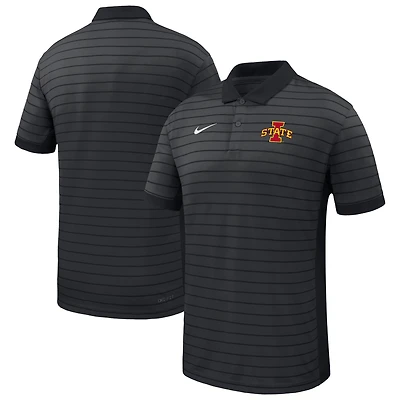 Polo Nike noir à rayures Victory pour homme, équipe de début saison 2025 des Cyclones l'Iowa State