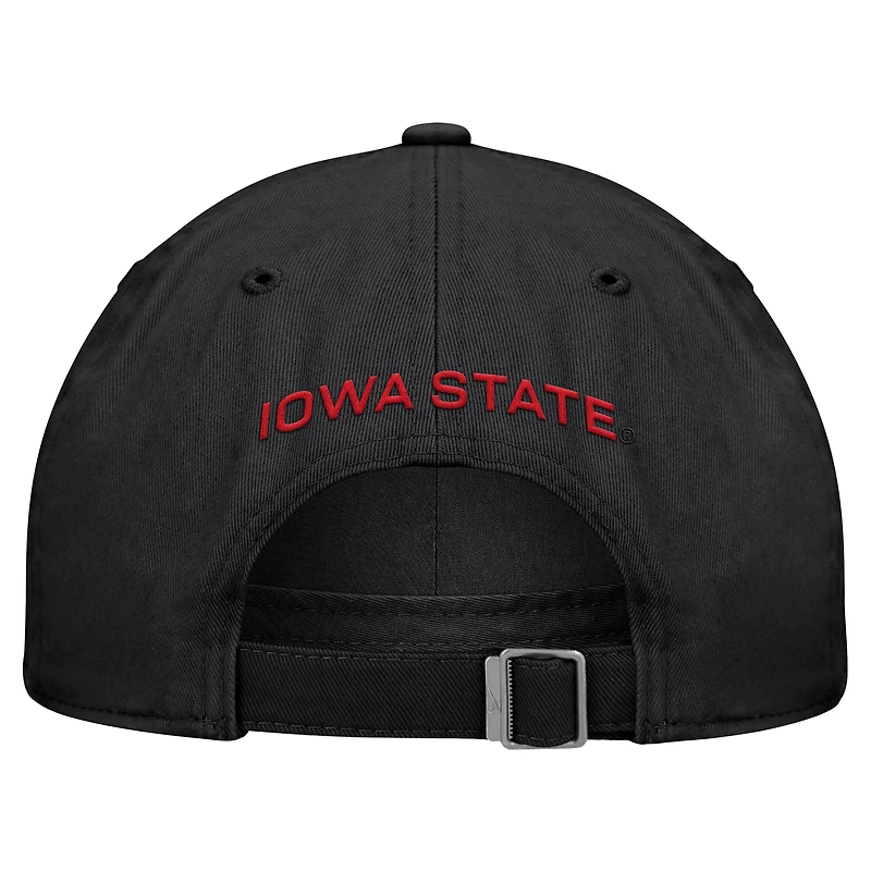 Men's Nike Black Iowa State Cyclones 2026 Sideline Club Adjustable Hat