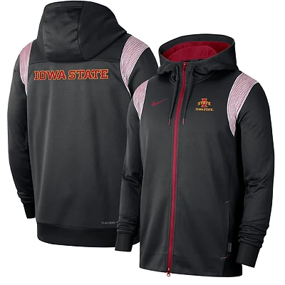 Men's Nike Black Iowa State Cyclones Sideline Performance Full-Zip Hoodie