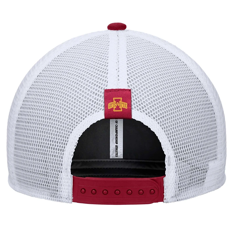 Casquette réglable Nike Cardinal Iowa State Cyclones 2024/25 Sideline Rise Trucker pour homme