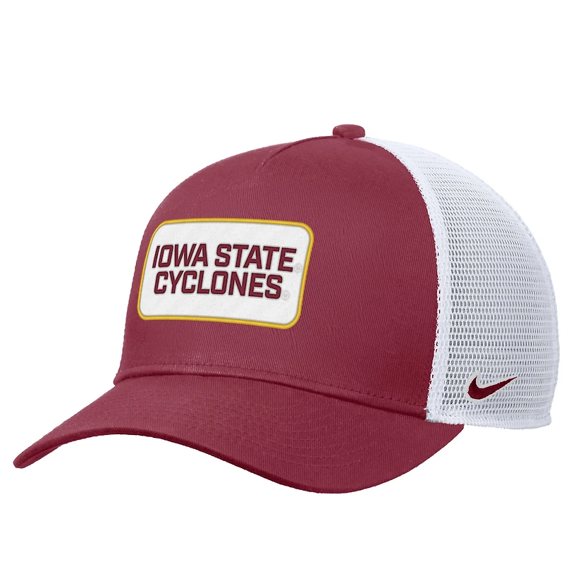 Casquette ajustable Nike Cardinal Iowa State Cyclones 2025 On-Field Rise Trucker Performance pour homme
