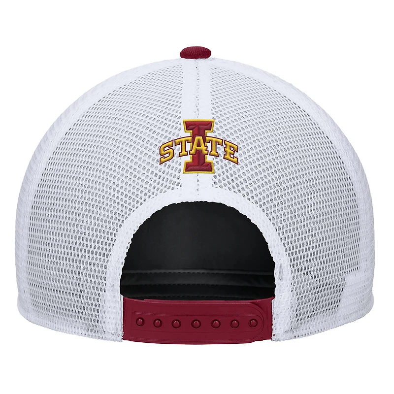 Men's Nike Cardinal Iowa State Cyclones 2025 On-Field Rise Trucker Performance Adjustable Hat