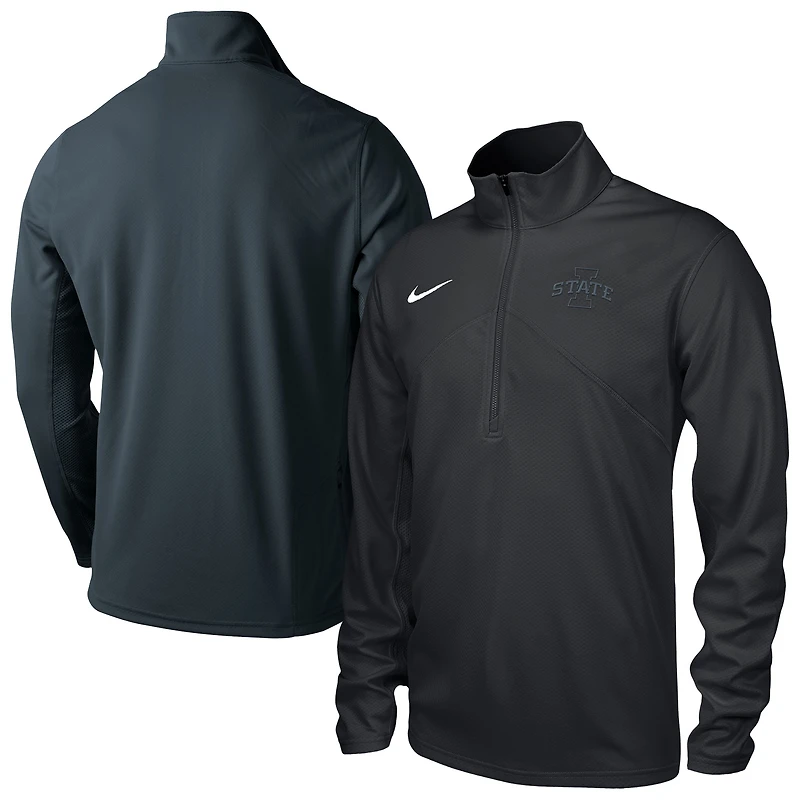 Men's Nike Iowa State Cyclones Blackout Training Dri-FIT Quarter-Zip Pullover