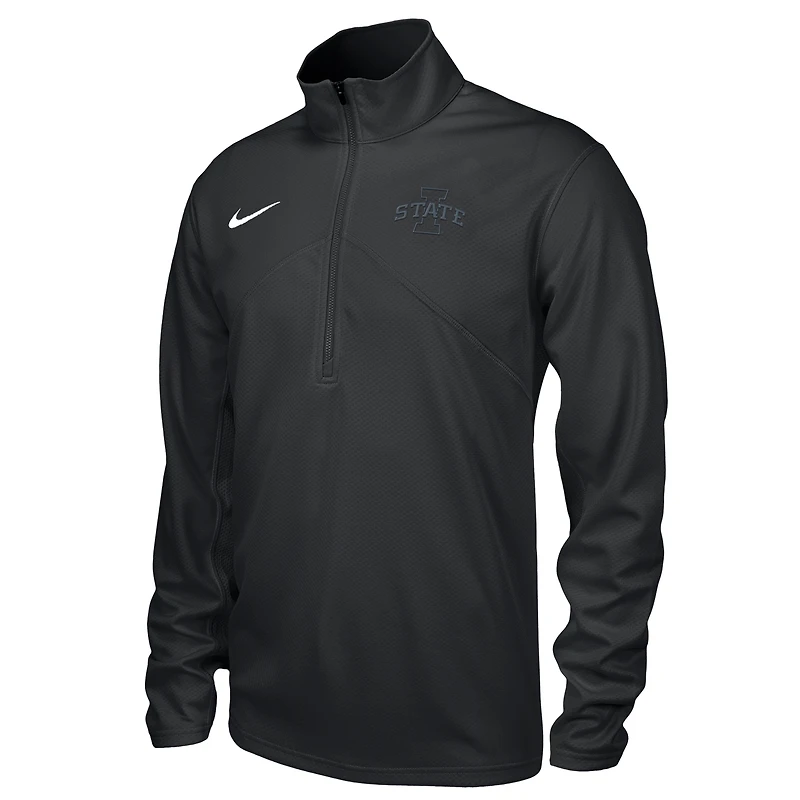 Men's Nike Iowa State Cyclones Blackout Training Dri-FIT Quarter-Zip Pullover
