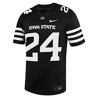 Maillot de match alternatif Nike #24 noir Iowa State Cyclones pour homme