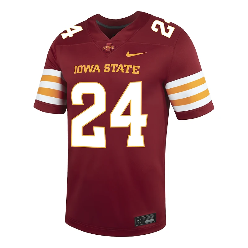 Maillot de football américain Nike pour homme, numéro 24 Cardinal, Iowa State Cyclones