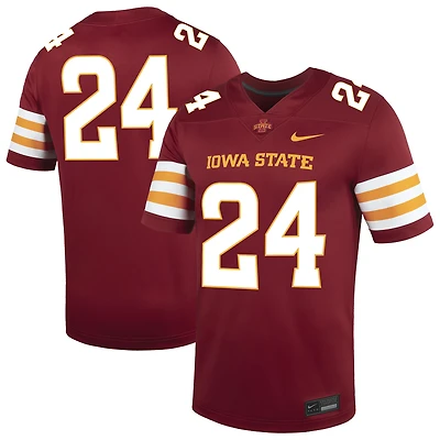 Maillot de football américain Nike pour homme, numéro 24 Cardinal, Iowa State Cyclones