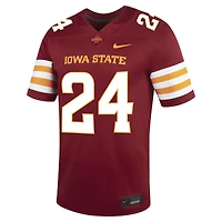 Men's Nike #24 White Iowa State Cyclones Untouchable Football Jersey