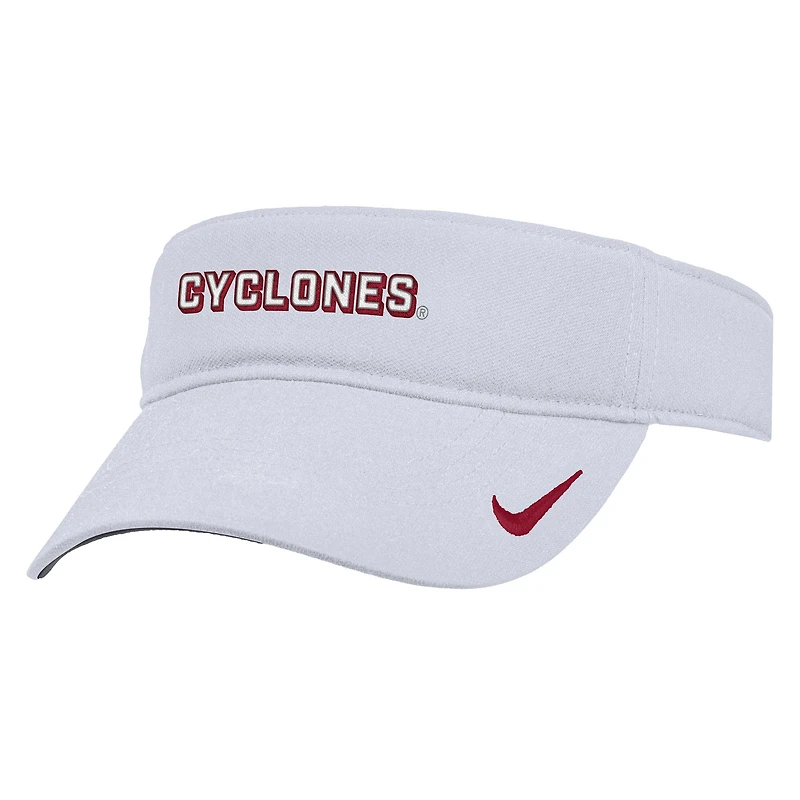 Visière ajustable Nike blanche Iowa State Cyclones 2025 On-Field Ace Performance pour homme