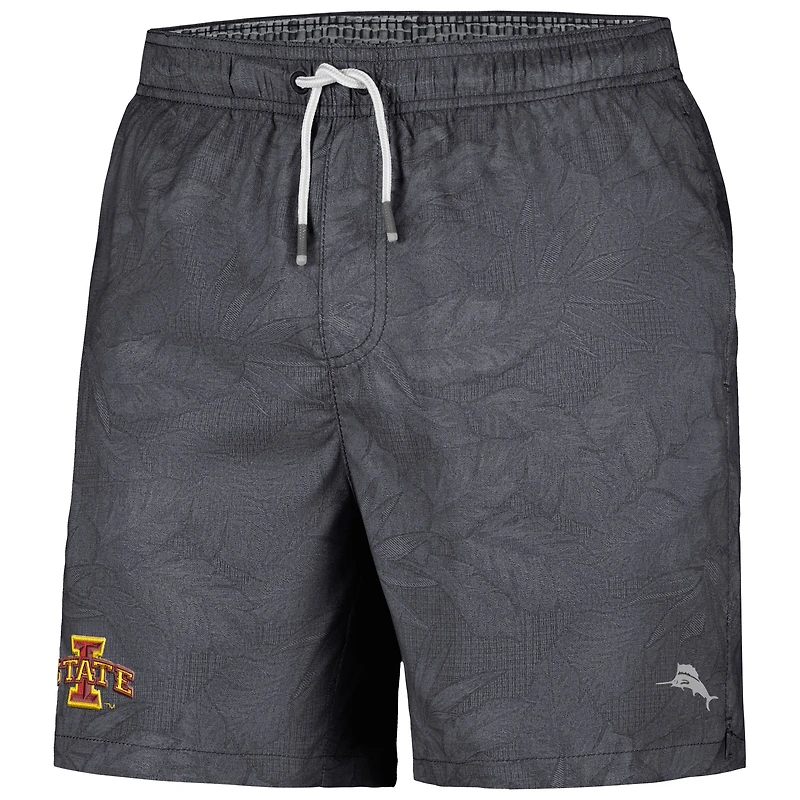 Tommy Bahama Homme Noir Iowa State Cyclones Naples Layered Leaves Swim Trunks