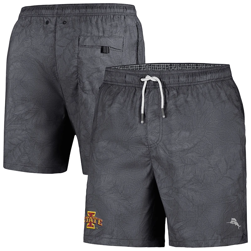 Tommy Bahama Homme Noir Iowa State Cyclones Naples Layered Leaves Swim Trunks