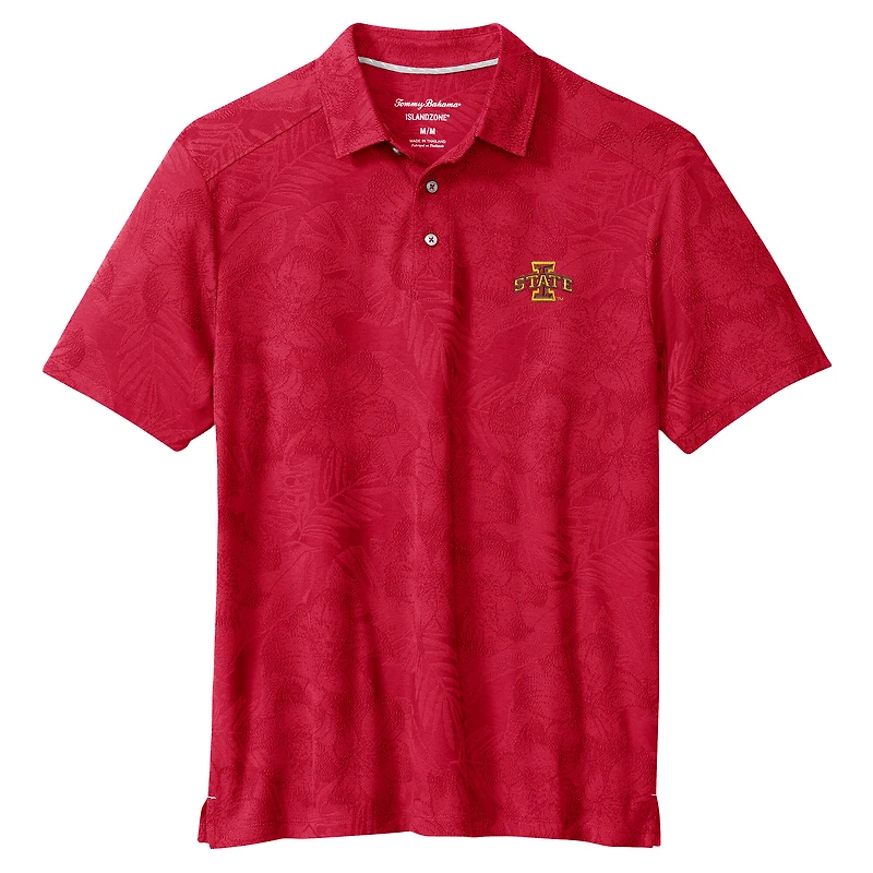 Men's Tommy Bahama Red Iowa State Cyclones Palm Fresco Hibiscus IslandZone® Polo