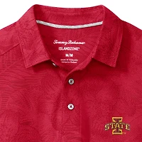 Polo Tommy Bahama rouge pour homme, Iowa State Cyclones, Palm Fresco Hibiscus IslandZone®