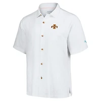 Chemise boutonnée Tommy Bahama pour hommes, Iowa State Cyclones Castaway Game Camp, blanche