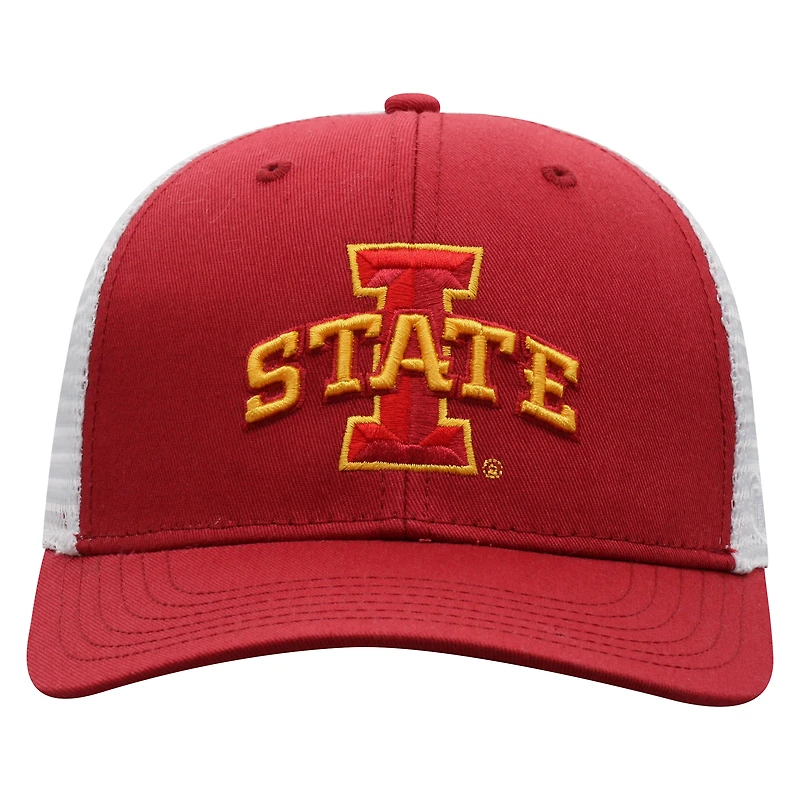 Casquette de camionneur Top of the World Cardinal/blanc Iowa State Cyclones pour hommes