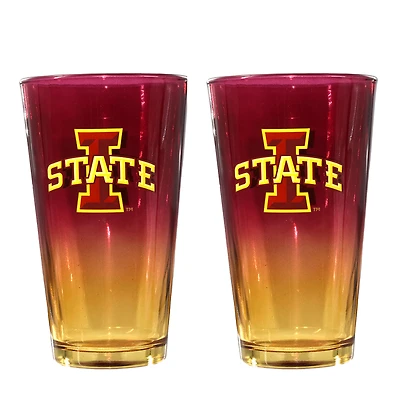 Ensemble de deux verres à bière ombrés de 473 ml (16 oz) aux couleurs des Iowa State Cyclones de The Memory Company