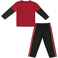 Ensemble t-shirt et pantalon à manches longues Colosseum Cardinal/noir Iowa State Cyclones pour tout-petit