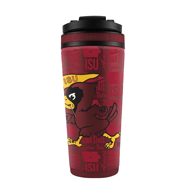 Bouteille shaker WinCraft Iowa State Cyclones 26 oz en acier inoxydable 4D
