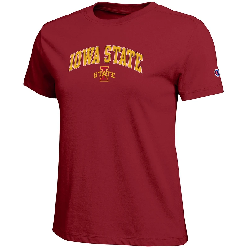 Women's Champion  Cardinal Iowa State Cyclones Arched Over Logo T-Shirt