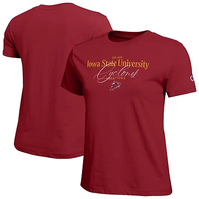 T-shirt lifestyle féminin Champion Cardinal Iowa State Cyclones
