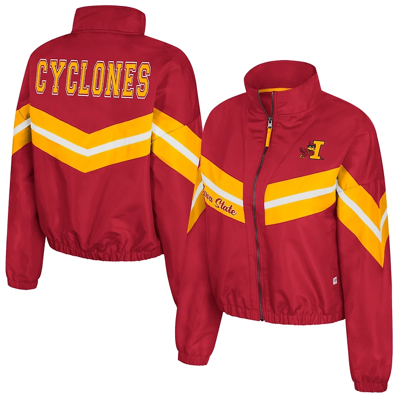 Coupe-vent à fermeture éclair intégrale Thin Ice pour femme Colosseum Cardinal Iowa State Cyclones