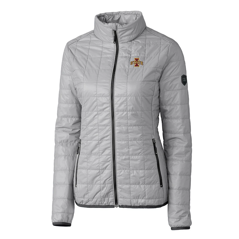 Doudoune Rainier entièrement zippée pour femme, grise, des Cyclones de l'État l'Iowa, Cutter & Buck