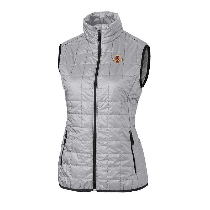 Gilet matelassé entièrement zippé Rainier pour femme, gris, Cutter & Buck, Iowa State Cyclones