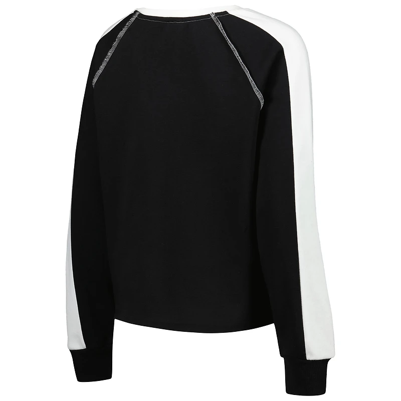 Sweat-shirt court Gameday Couture pour femmes, Iowa State Cyclones Blindside Raglan, noir