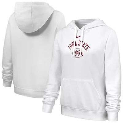 Women's Nike White Iowa State Cyclones Club Fleece Hoodie