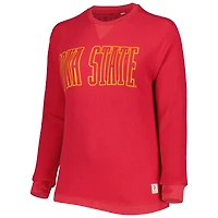 Pressbox Cardinal Iowa State Cyclones Surf T-shirt à manches longues thermique en tricot gaufré Southlawn pour femme