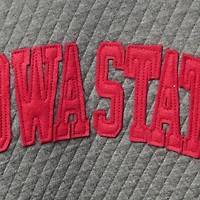Women's Pressbox Heather Charcoal Iowa State Cyclones Moose Quilted Pullover Sweatshirt