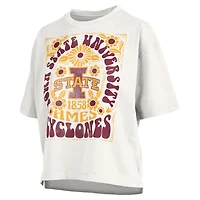 T-shirt oversize en jersey flammé blanc Iowa State Cyclones Harmony pour femmes, Pressbox