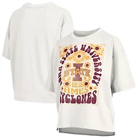 T-shirt oversize en jersey flammé blanc Iowa State Cyclones Harmony pour femmes, Pressbox