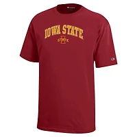 Champion de la jeunesse Cardinal Iowa State Cyclones Arch Over Logo T-Shirt