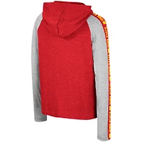 T-shirt à capuche manches longues pour jeunes Colosseum Cardinal Iowa State Cyclones Ned Raglan