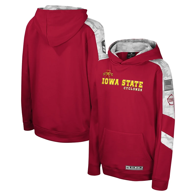 Colosseum Cardinal Iowa State Cyclones OHT Appréciation militaire Cyclone Digital Camo Pull à capuche