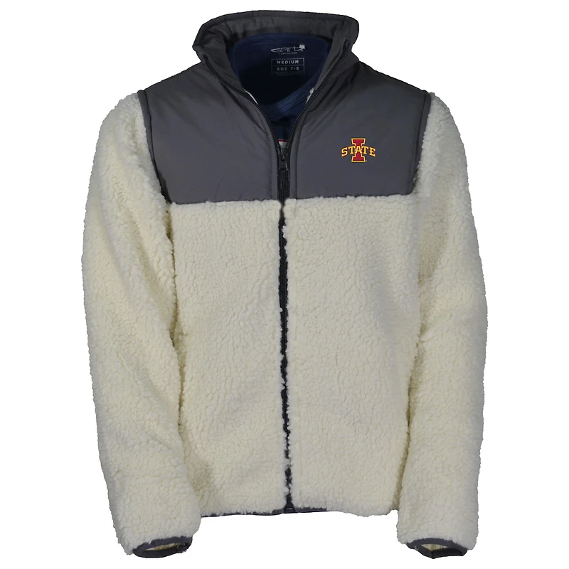 Youth Garb Charcoal Iowa State Cyclones Full-Zip Teddy Sherpa Jacket