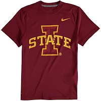 Youth Nike Iowa State Cyclones Cardinal Logo Legend Performance T-Shirt
