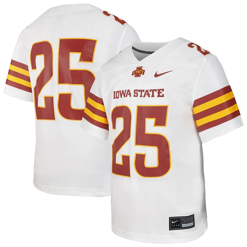 Maillot de jeu Nike pour jeunes # Blanc Iowa State Cyclones Untouchable Réplique