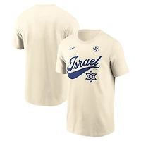 T-shirt Nike crème pour homme, Israël, Baseball, Classique mondiale de baseball 2026, édition locale