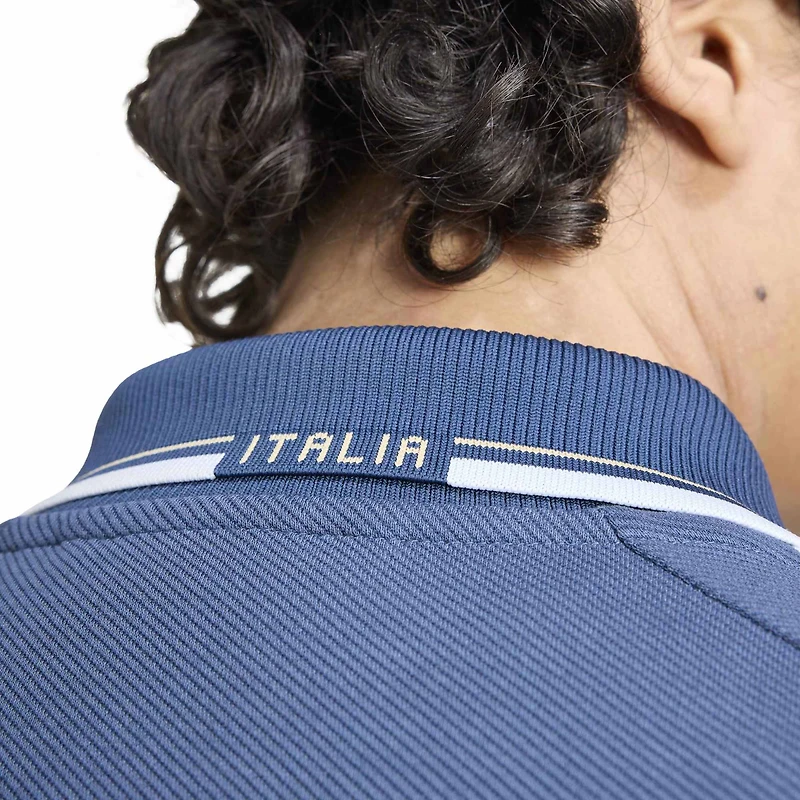 Veste zippée intégrale adidas bleue pour homme, équipe nationale d'Italie 2026, extérieur.