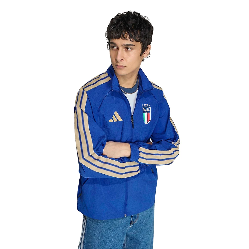 Men's adidas Blue Italy National Team 2026 Home Full-Zip Game Day Anthem Jacket